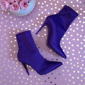 Aldo purple sock slip on booties sz 6.5 nwob